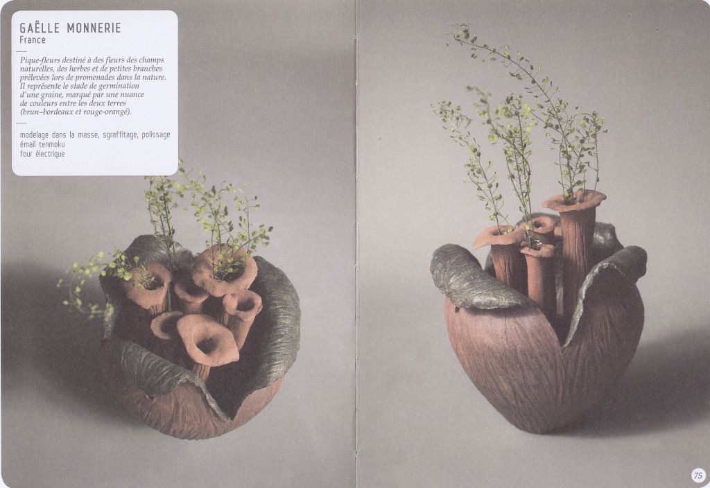 Gaëlle Monnerie céramique prix de céramique de petite forme Douai Expression Terre pique-fleurs catalogue exposition