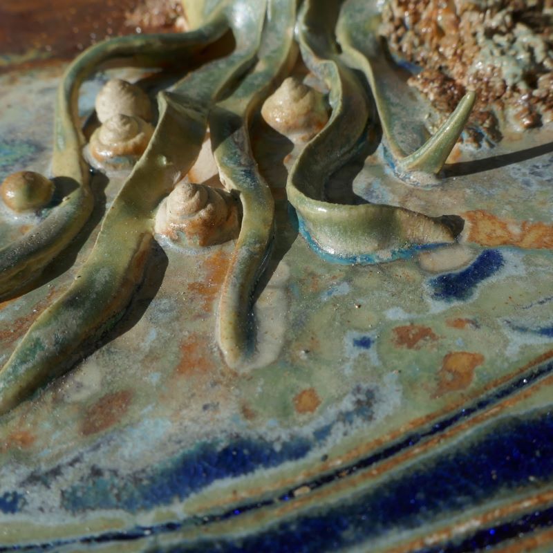 Paysage composé vivant nature mer céramique émail peinture couleur texture matière Gaëlle Monnerie